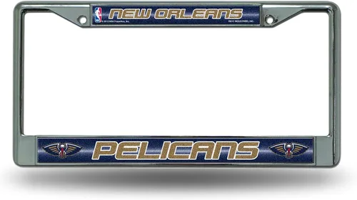 Vista 23 de NBA Bling Chrome License Plate Frame with Glitter Accent