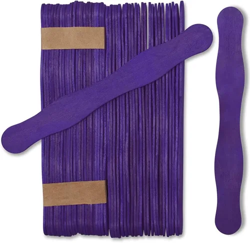 Vista 12 de Manijas de abanico de madera negras de 8 pulgadas, programas de boda, paquete de 50, palitos de paleta de manualidades jumbo para paletas