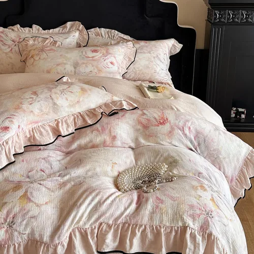 Vista 58 de Shabby Chic - Juego de funda de edredón floral, tamaño individual, 3 piezas, 100% algodón, estética, funda de edredón y 2 fundas de almohada, suave