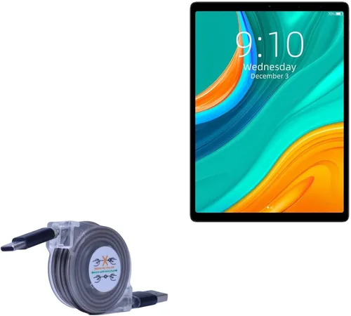 BoxWave Cable compatible con Chuwi HiPad Plus - miniSync - USB-A a USB tipo C, cable retráctil 5 longitudes preestablecidas para evitar enredos