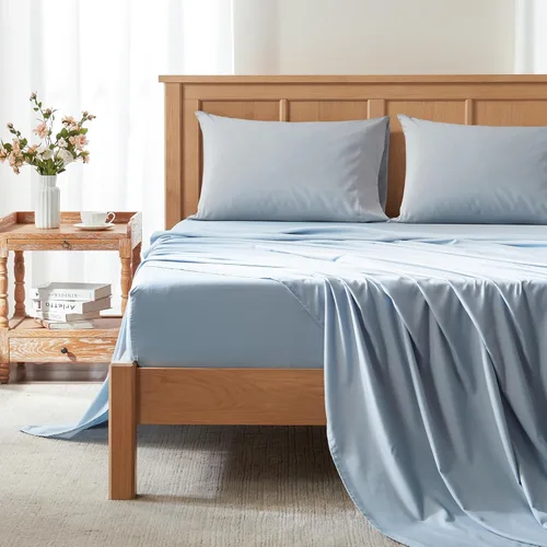 Vista 18 de Comfort Spaces - Sábana bajera Coolmax supersuave y resistente a la decoloración que absorbe la humedad con elásticos alrededor que se adapta a