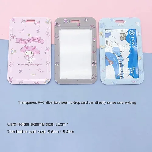 Vista 3 de My Melody Llavero Tarjeta ID Titular Anime Llavero Kuromi Cinnamoroll PomPurin