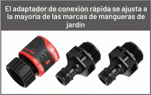 Vista 4 de Eden 94123 Aspersor giratorio móvil ajustable de 4 patrones con juego de arranque de conexión rápida, cobertura de 360 grados