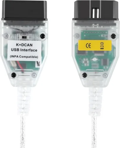 Vista 4 de LZLRUN K+CAN K+DCAN Herramienta de diagnóstico del coche OBD USB Interfaz con interruptor para BMW con FT232RL NCS Codificación Winkfp Tool32