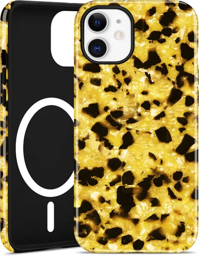 Vista 100 de Jusy Compatible with MagSafe Brown Tortoise Shell Print Phone Case for iPhone 7/8/SE, Amber Trendy Luxury Magnetic Soft TPU and Hard PC Protective