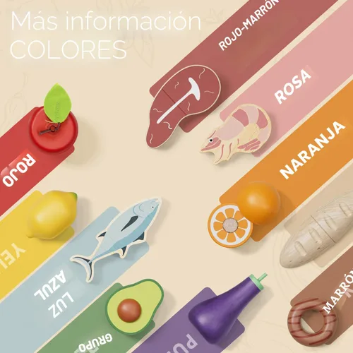 Vista 4 de Lehoo Castle - Juego de comida de madera, alimentos de juguete para niños pequeños, accesorios de cocina de simulación, frutas y verduras de corte