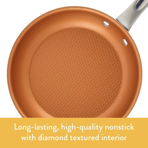 Vista 5 de Ayesha Curry Home Collection - Cacerola antiadherente con tapa, 3 cuartos de galón, color marrón