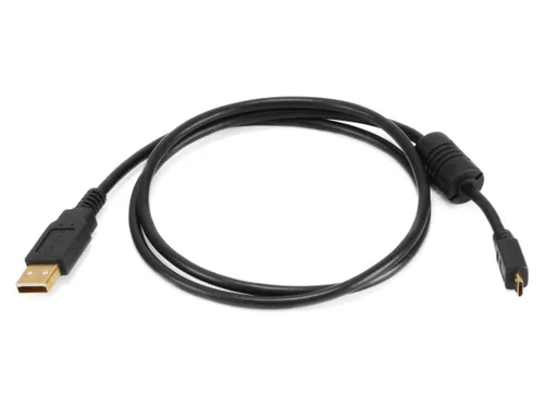 Vista 8 de Monoprice Cable USB 2.0 A macho a micro macho de 5 pines 28/24 AWG con núcleo de ferrita (chapado en oro) (105456) negro