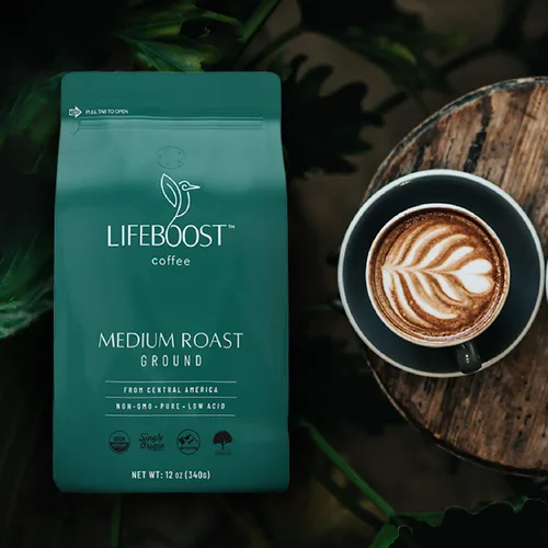 Vista 2 de Lifeboost Café en grano entero y café molido – Paquete de 2 – tostado medio bajo en ácido x 2