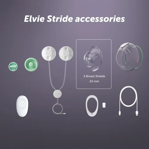 Vista 3 de Elvie Stride - Protector de leche para extractor de leche materna, 0.945 in, brida de pezón para bombear leche materna, accesorios y esenciales