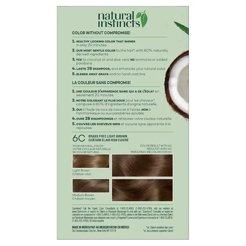 Vista 116 de Clairol Natural Instincts - Tinte semipermanente para el cabello, color negro 2, paquete de 1 unidad 2 negro