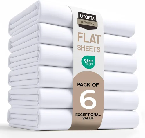 Vista 30 de Utopia Bedding Sábana encimera – Tela de microfibra cepillada suave – Sábana superior resistente al encogimiento y a la decoloración – Fácil cuidado