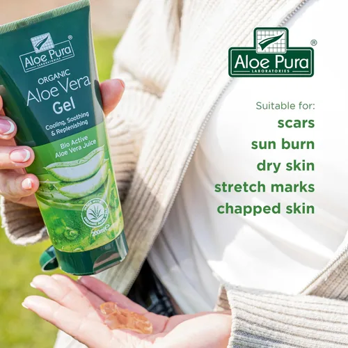 Vista 5 de Aloe Pura Gel orgánico de aloe vera y vitamina A C y E 6.8 fl oz