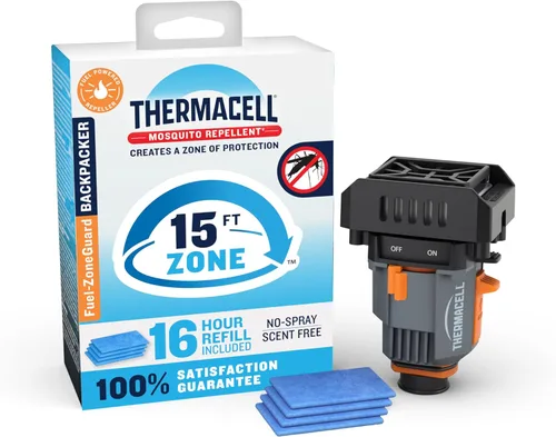 Thermacell Repelente de Mosquitos Mochilero, Gen 2.0 con 16 Horas de Repelente; Zona de Protección contra Mosquitos de 15 Pies; Alternativa de Spray