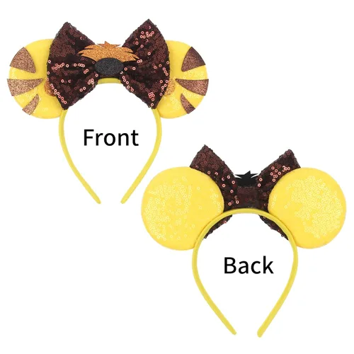 Vista 4 de Diadema con orejas de ratón del rey león, diadema con orejas de ratón Simba, orejas de reino de animales, accesorios para el cabello para fiesta