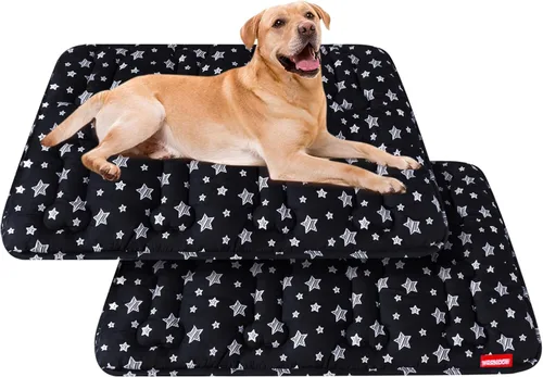 Vista 8 de Tapete para jaula de perro (24 x 18 pulgadas), paquete de 2, cama suave, almohadilla personalizada, parte inferior antideslizante, lavable a