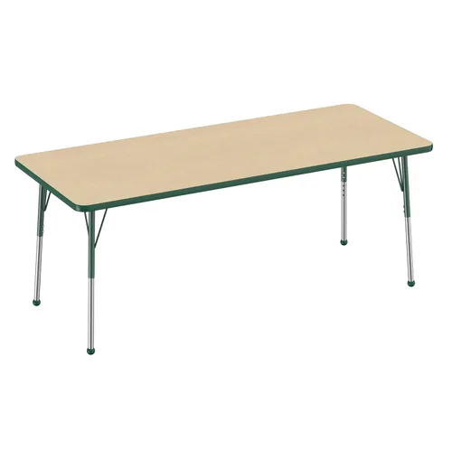 Vista 238 de FDP - Mesa rectangular para actividades escolares y de oficina (24 x 36 pulgadas), patas estándar con deslizadores giratorios, altura ajustable