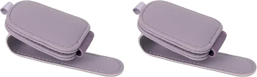 Vista 11 de Yuoyar Soporte para lentes de sol para vehículo, soporte de lentes de sol de cuero magnético y clip para tarjeta y boleta, accesorios para visera
