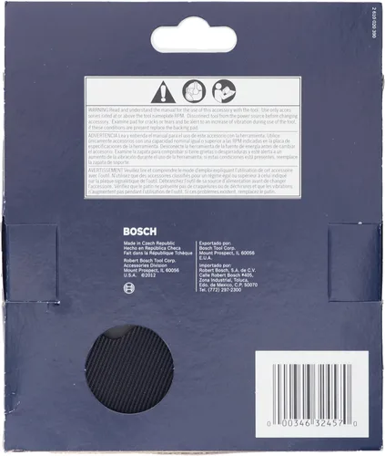 Vista 5 de BOSCH RS6046 Almohadilla de respaldo de lijadora de gancho y bucle duro de 6 pulgadas para lijado plano sin ranuras y extracción rápida