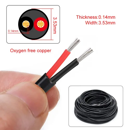 Vista 2 de Cable eléctrico conductor de calibre 22, 65.6 ft/65.6 pies 22 AWG, cable de conexión trenzado aislado de PVC, cable de extensión de cobre estañado