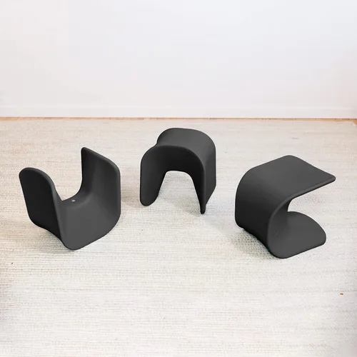 Vista 60 de ECR4Kids Asiento ondulado, altura del asiento de 14 a 15.1 pulgadas, taburete de perca, amarillo, paquete de 2