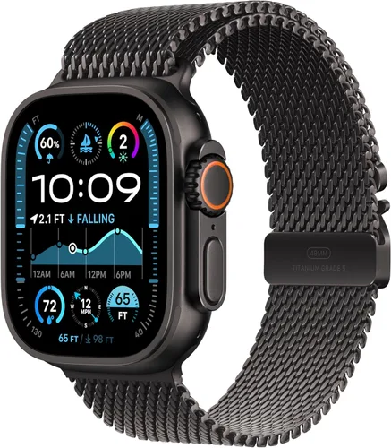 Vista 14 de Apple Watch Ultra 2 [GPS + Celular 49mm] - Caja de titanio negro con correa negra Trail Loop, S/M (Renovado)
