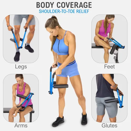 Vista 3 de DoubleUP Kit de terapia de rodillos - Masajeador muscular con control de presión de acción de palanca y rodillos de cambio rápido