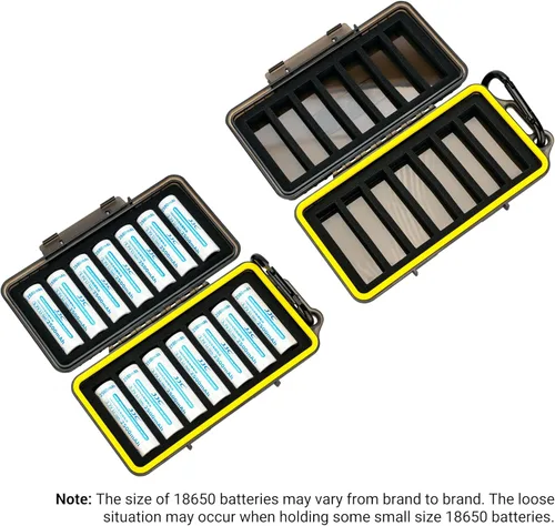 Vista 3 de KIWIFOTOS 14 Slots 18650 Battery Organizer Case Protective Hard Storage Case Shockproof 18650 18350 Battery Holder Box Batteries Container