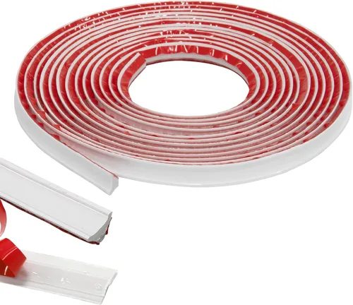 Tira de Calafateo Flexible para Moldura de Pared, 1/2 pulgada x 10 pies, Tira Adhesiva Despegable para Decoración de Esquina de Pared, Techo, Borde