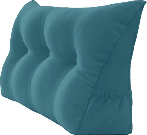 Vista 22 de Peachwell Almohada triangular de lectura para reposo en cama, cojín de refuerzo grande para cabecero, respaldo, almohada de cuña con funda extraíble
