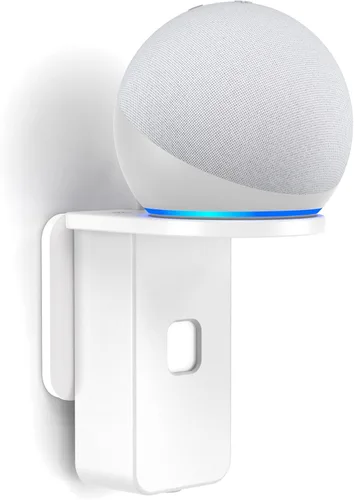 PlusAcc Soporte de pared para Dot 5ª generación y Dot 4ª generación y Google Nest Mini, soporte de salida que ahorra espacio, accesorios para colgar