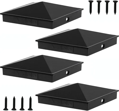 Vista 12 de Azdele Tapas de aluminio piramidal de 4 x 4 para postes nominales de madera de 4 x 4 pulgadas (verdadero 3.5 x 3.5 pulgadas), con superficie