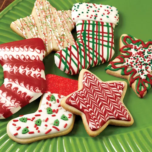 Vista 6 de Wilton Paquete múltiple de 6 glaseados para decoración de galletas navideñas rojas y verdes, surtido