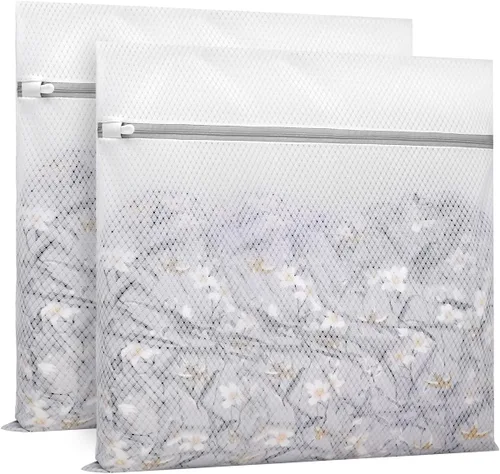 Vista 7 de Muchfun 3 bolsas duraderas de malla de diamante para lavandería, para prendas delicadas, 12 x 16 pulgadas (3 medianas)