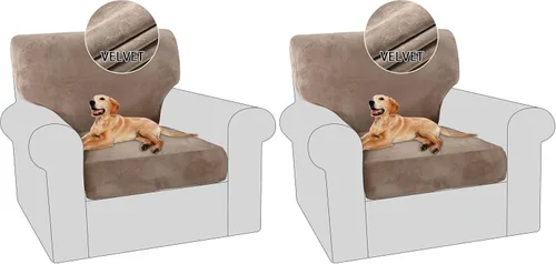 Vista 20 de PrinceDeco Fundas para sillas de terciopelo de varias piezas, fundas de cojín para sofá, fundas de cojín lavables, fundas de cojín de asiento