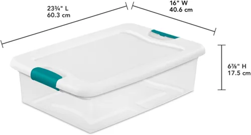 Vista 2 de Sterilite Solución de sistema de almacenamiento con caja de almacenamiento apilable transparente de 32 cuartos de galón con tapa de cierre blanca