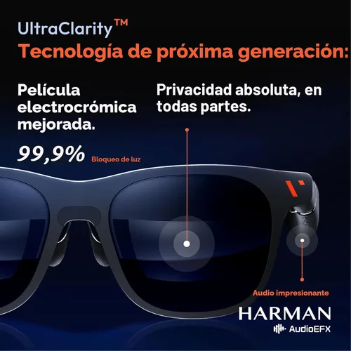 Vista 5 de VITURE Gafas Pro XR/AR, pantalla de 135" 120Hz 1000 nits, audio Harman, ajustes de miopía, película electrocrómica, para iPhone