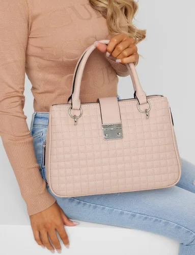 Vista 4 de GUESS Rolla acolchado lateral con cremallera Satchel Crossbody Bolso Bolso Bolso - Negro, Negro