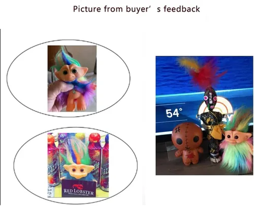 Vista 3 de Yintlilocn - Paquete de 11 muñecas Troll vintage, muñecas retro Troll cromáticas adorables para colecciones, proyectos escolares, artes