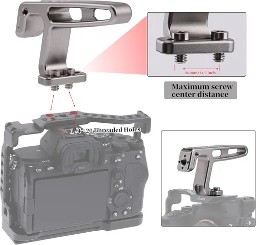 Vista 4 de FOTGA Estabilizador de mango superior de 4.2 pulgadas con doble montaje de tornillo de 1/4 "-20 para Canon Nikon Sony DSLR cámara sin espejo jaula