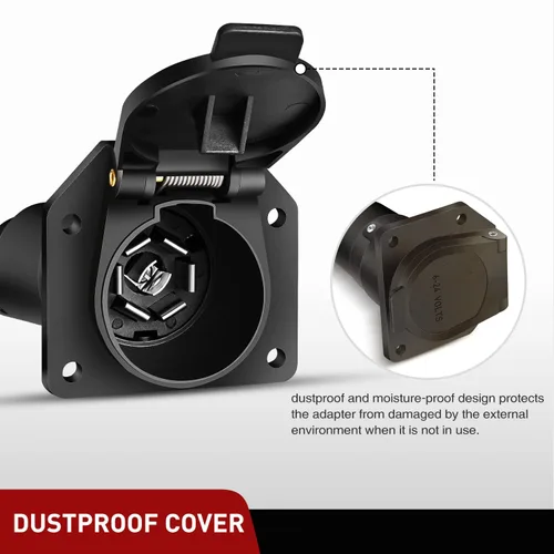Vista 6 de Nilight Adaptador de remolque de hoja redonda de 4 vías plano a 7 vías, arnés de cableado de 4 pines a 7 pines de conexión eléctrica, conector