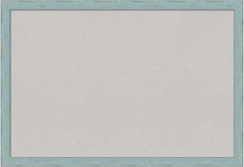Vista 8 de Amanti Art Grey Cork Board for Wall, 14x20 Vision Board with Blue Wood Frame, Small Corkboard Office Decor for Home Organization, Country Rustic