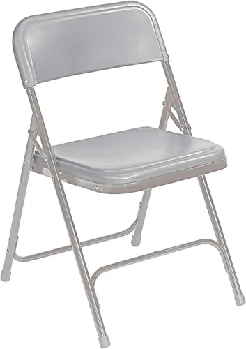 National Public Seat Home Office Decorative Premium Lightweight Plastic Folding Grey Chair - 4 Pack