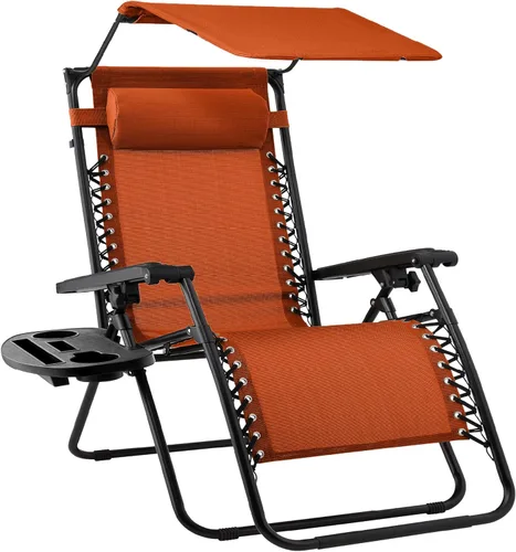 Vista 72 de Best Choice Products Silla reclinable plegable de gravedad cero para exteriores, de patio, para salón al aire libre, con toldo ajustable