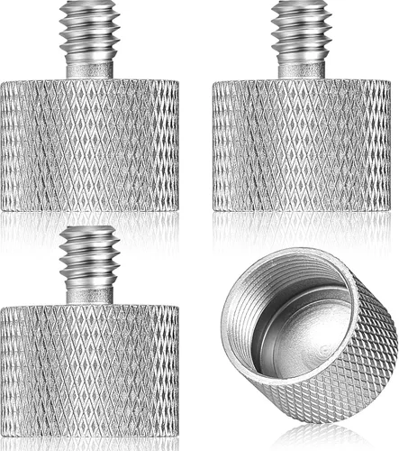 Vista 8 de Frienda Adaptador de soporte de micrófono de 4 piezas 5/8 hembra a 1/4 macho para montaje de cámara, trípode de conversión de rosca, adaptador