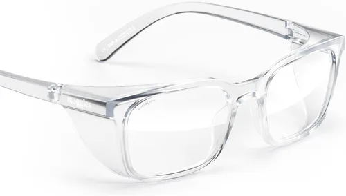 Vista 11 de Stoggles Lentes de seguridad con certificación Rectangular Z87.1, luz azul, lente de bloqueo UV, escudo superior y lateral, antivaho y elegantes