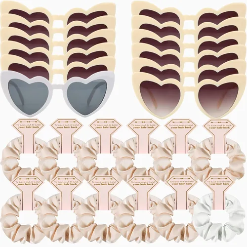 Vista 34 de Juego de 6 bandas elásticas de satén para dama de honor, para despedida de soltera, sin daños, para regalo para bodas, fiestas, regalos de propuesta