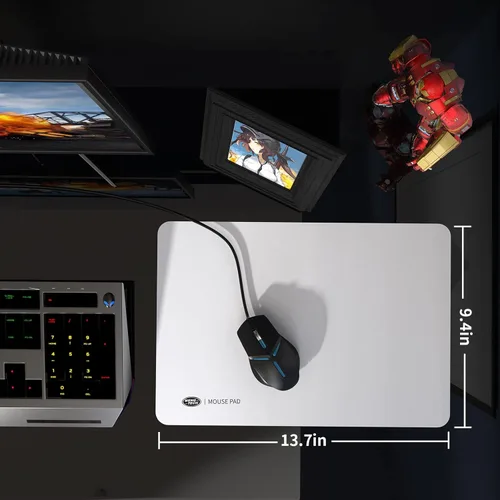 Vista 6 de WengTech Teflon Gaming Mouse Pad Waterproof Anti-Slip Slim Mouse Pad for Gamers Medium 137X 94X 002 inch - White