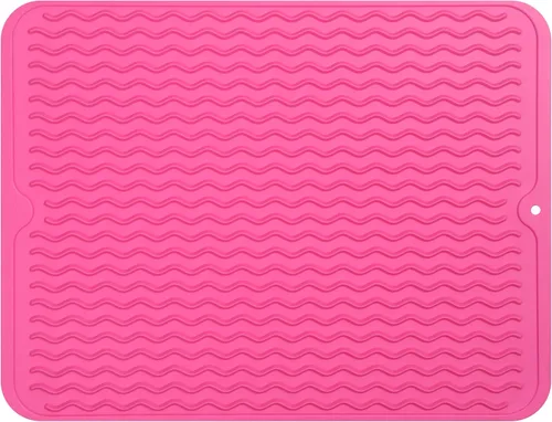 Vista 35 de MicoYang Tapete de silicona para secado de platos para múltiples usos, fácil de limpiar, ecológico, resistente al calor, tapete de silicona