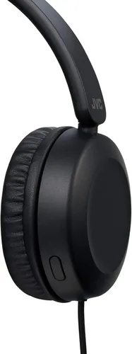 Vista 4 de JVC Auriculares ligeros en la oreja con sonido potente, control remoto integrado y micrófono para teléfonos inteligentes, HAS31MB (negro), mediano